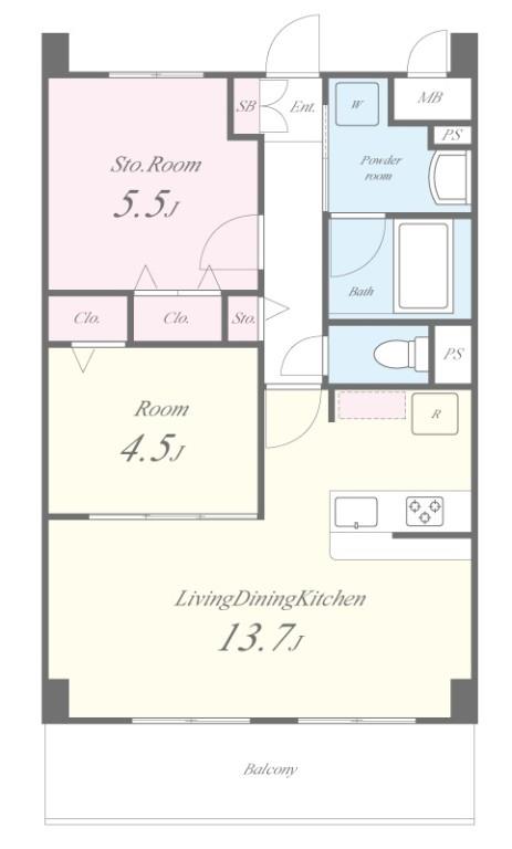 アルカコーバ 105号室 間取り
