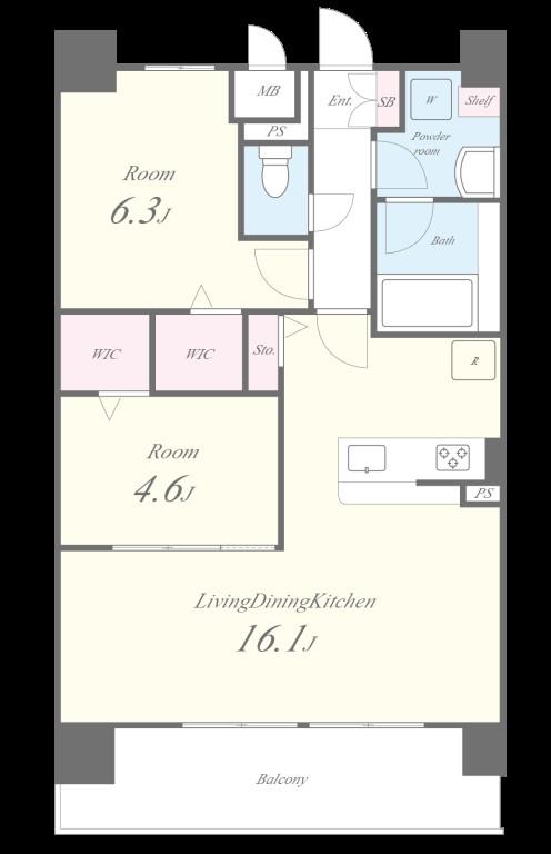 アウトフィールド海老江 602号室 間取り