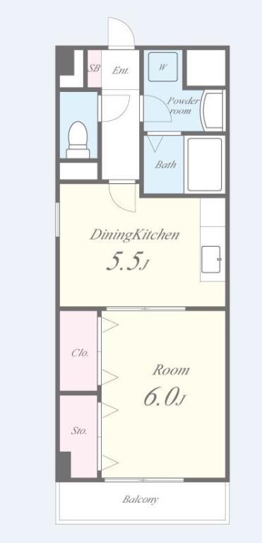 キューヴ 307号室 間取り