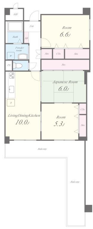 カモミール・ブラン 305号室 間取り