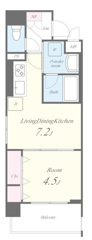 グランブルー高槻 505号室 間取り