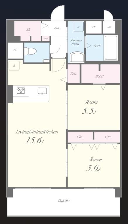 エクセルハイム東灘 503号室 間取り