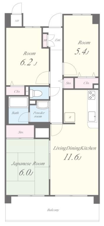 バウムドルフ 503号室 間取り