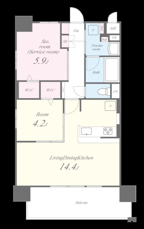 ベイ・グランデ弁天町 1201号室 間取り