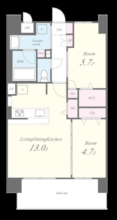 ベイ・グランデ弁天町 1202号室 間取り