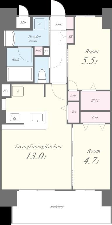 ベイ・グランデ弁天町 1202号室 間取り