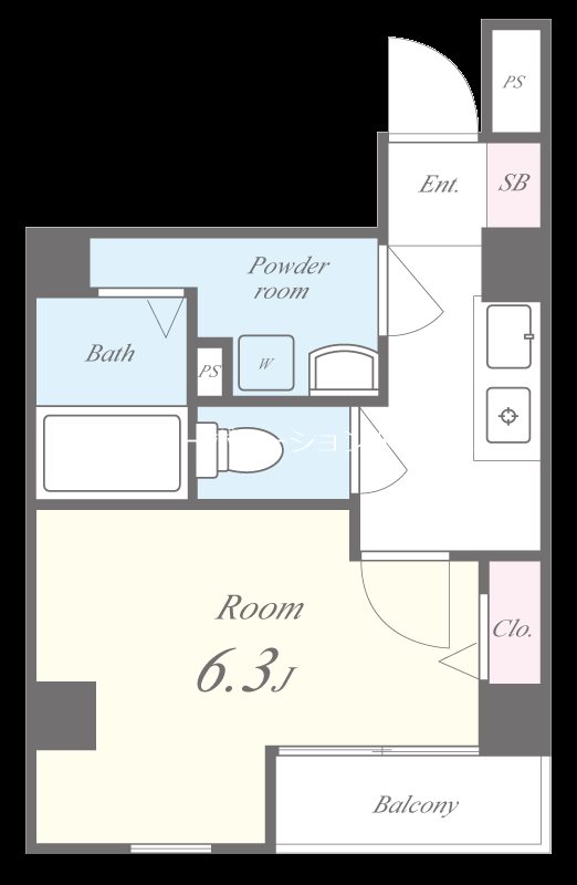グランパシフィック木川東 401号室 間取り
