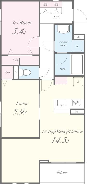 Casa Coco 105号室 間取り