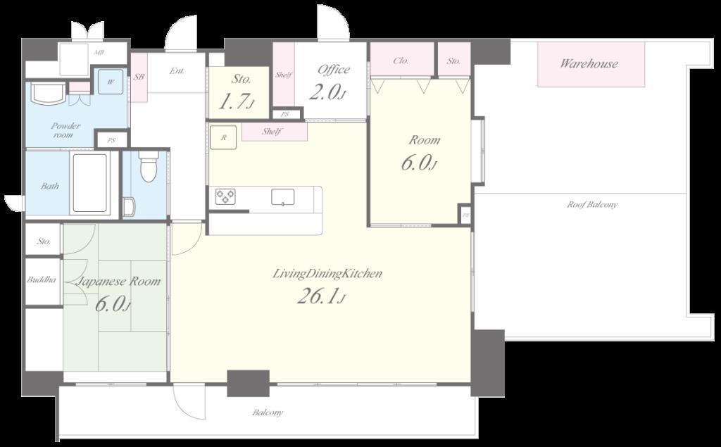 メゾンクラウン鷺洲 間取り図
