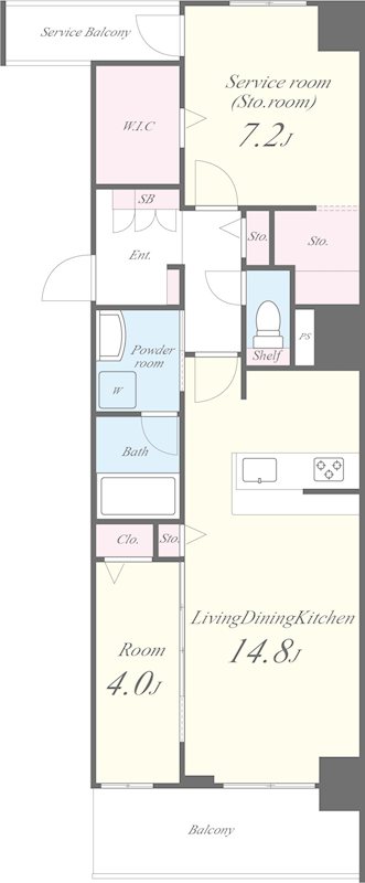 ルクス エテルナ 江戸堀 602号室 間取り
