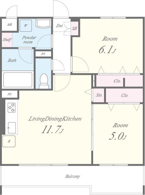 メゾン・ハナミズキ豊中 間取り図