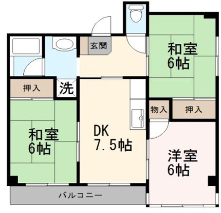 ロイヤルコート中道 間取り図