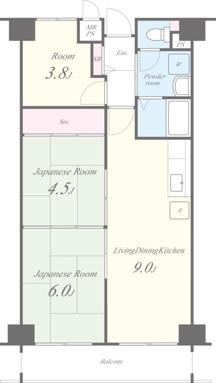 クローバーハイツ市岡 間取り図