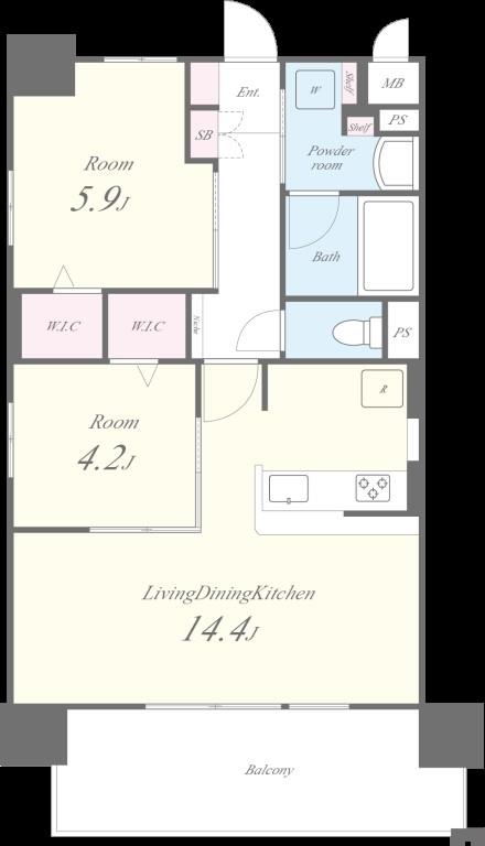 ベイ・グランデ弁天町 1301号室 間取り