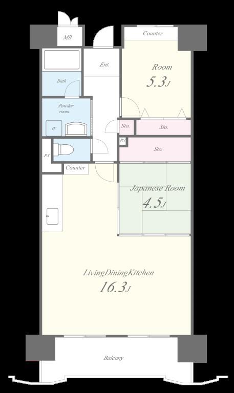 グレイスコート上本町 902号室 間取り