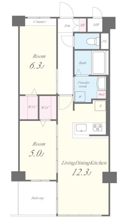 APエルテージ地行 間取り図