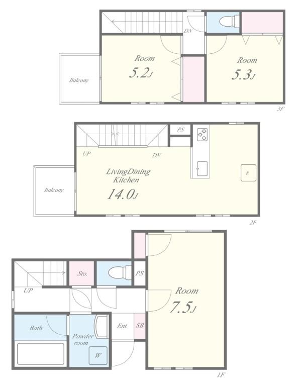 仮称)ミ・パティオB棟 間取り図