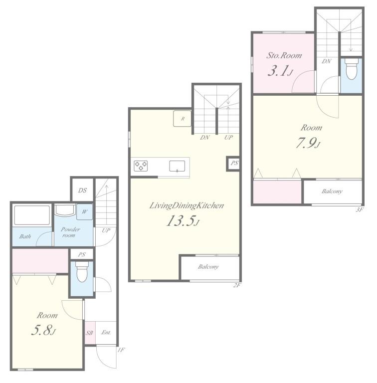 仮称)ミ・パティオB棟 間取り図