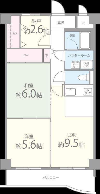 ディアコート 505号室 間取り