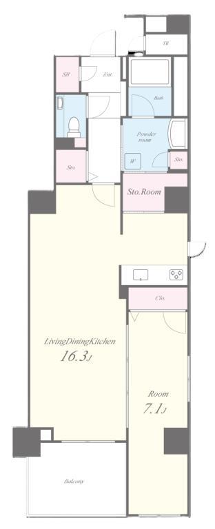 ウェルホームズ靭公園 401号室 間取り