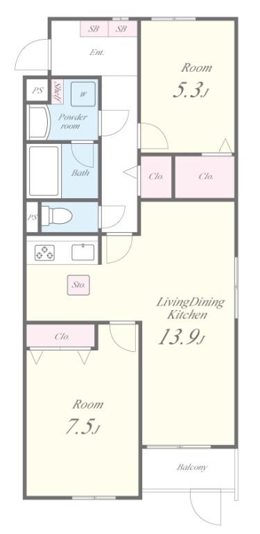 Lis Bonheur 大久保 (リスボヌールオオクボ) 間取り図