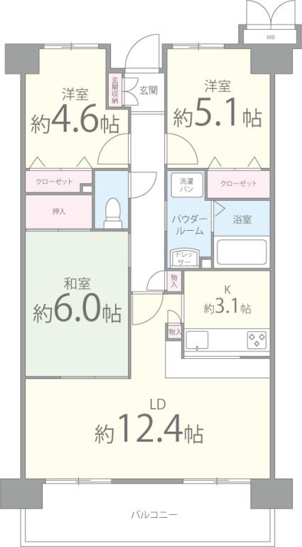コンフォールアビタシオン 603号室 間取り