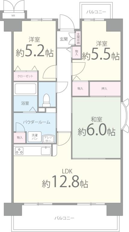 コンフォールアビタシオン 605号室 間取り