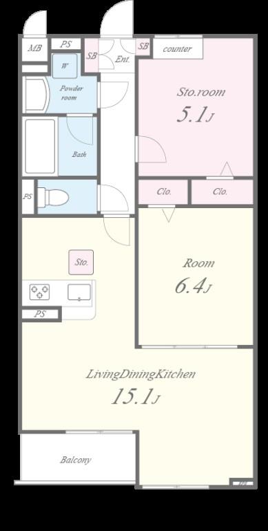 ヴォアチュールエムス 間取り図