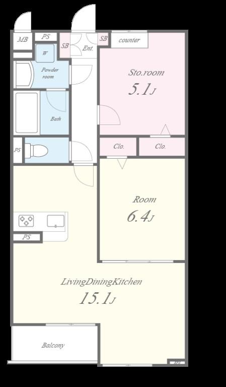 ヴォアチュールエムス 間取り図