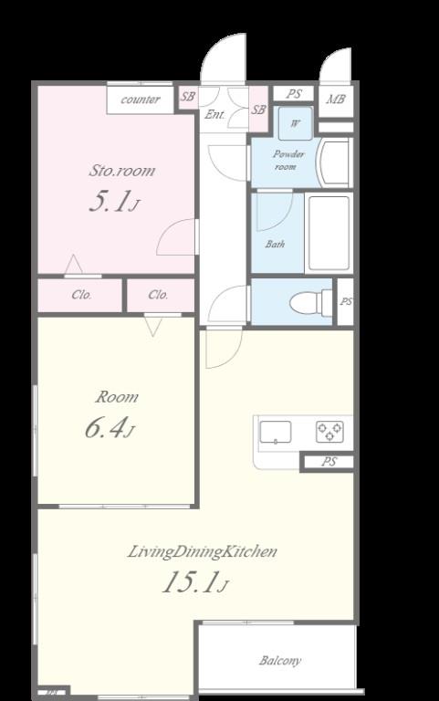 ヴォアチュールエムス 間取り図