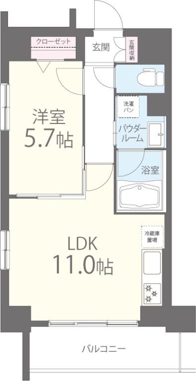 アベニール鷺洲 403号室 間取り