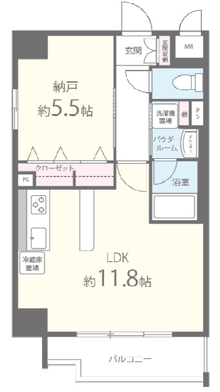 グランデカワノ真田山 801号室 間取り