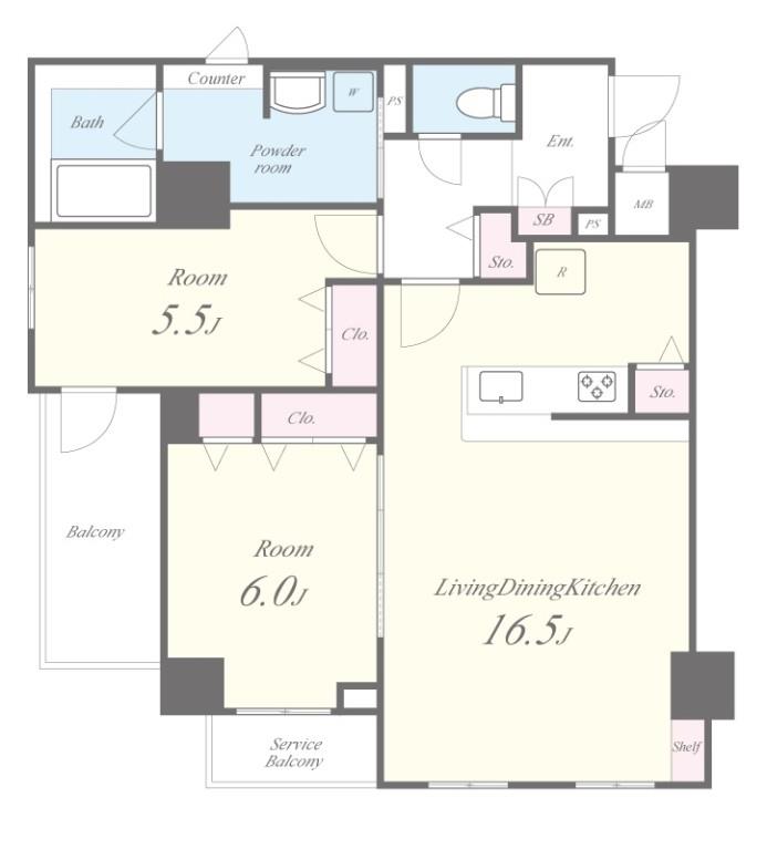 ドゥ セレニテ 502号室 間取り