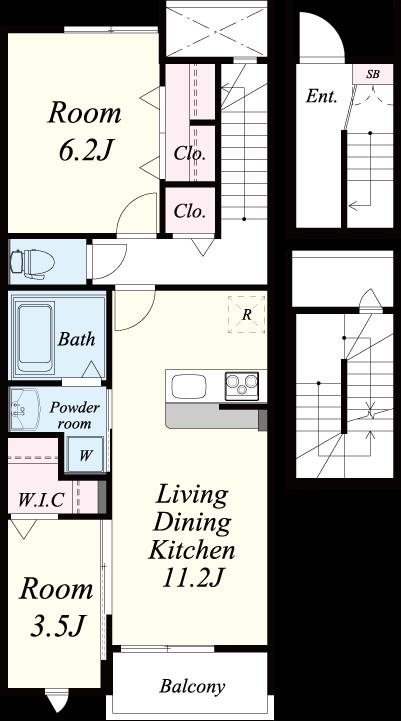 プレミアム県庁前B棟 間取り図