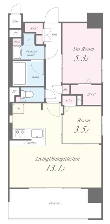 プレミアムコート千里丘 0903号室 間取り
