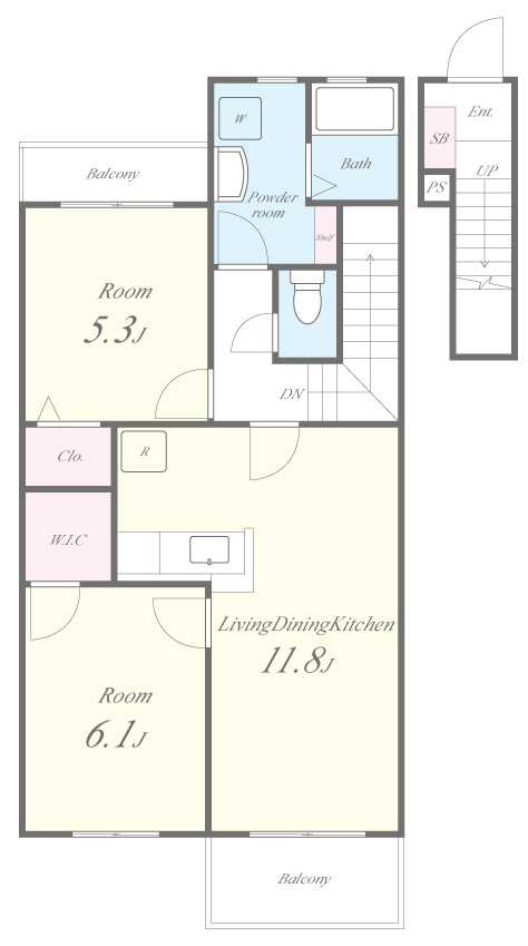 LAND PARK 横大路 B棟 間取り図