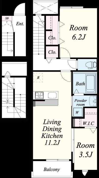 プレミアム県庁前B棟 間取り図