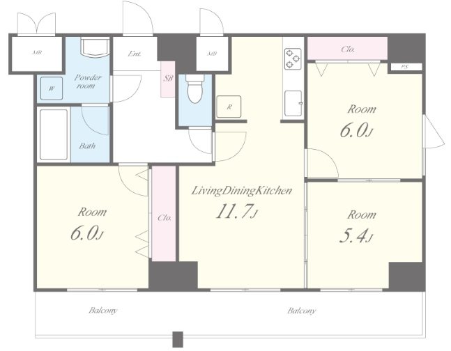 トレヴァンス梅田 間取り図