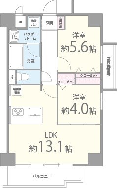 キャッスルビュー玉造上町台 406号室 間取り