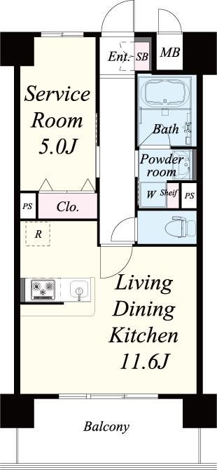 ブル フォルトゥーナ扇町 0305号室 間取り