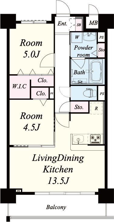ビビアンパレス桜川公園 206号室 間取り