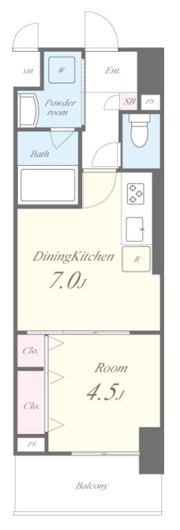 スタシオン俊徳道 間取り図