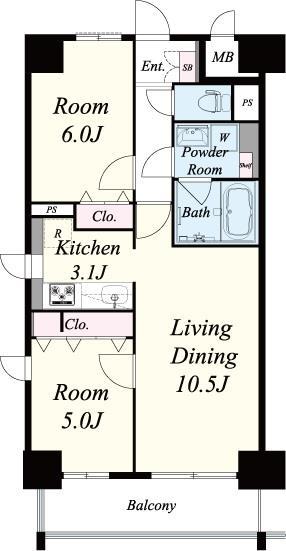 F-TAMATSUKURI 1006号室 間取り