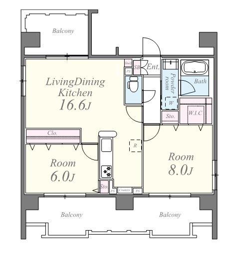 グランイースト田原町 間取り図