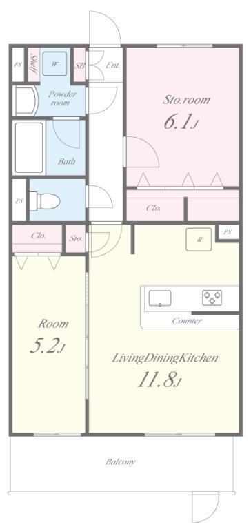 GRANCOURT千里丘 206号室 間取り