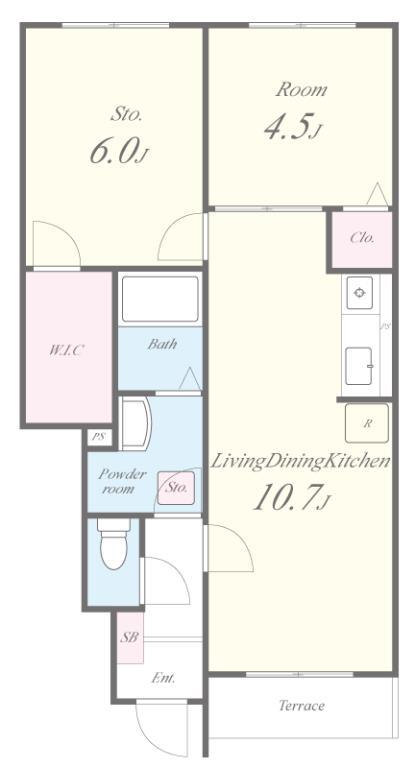 リヴィエール・スリジェ 102号室 間取り