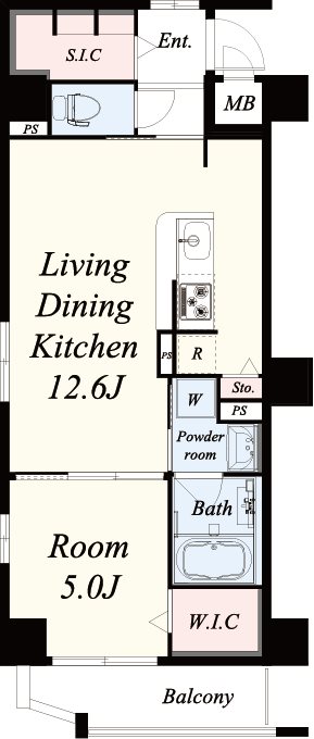 ブルグ真田山 402号室 間取り