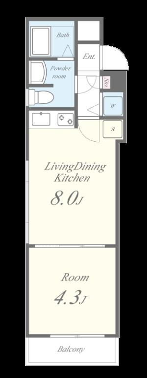 ルミエール東天満 603号室 間取り