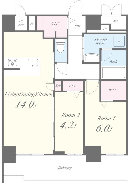 ルクス エテルナ 江戸堀 間取り図