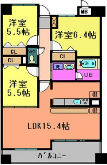 ルミナスベガ 402号室 間取り